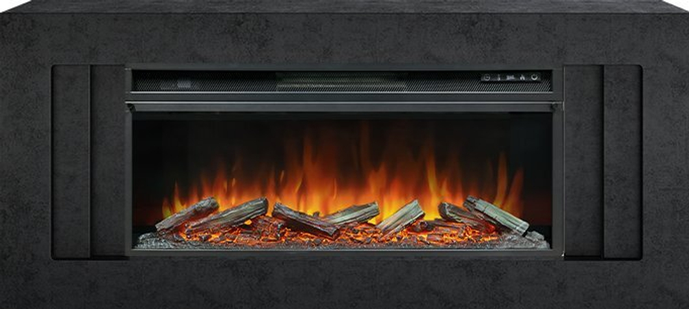 Каминокомплект Line 42 Dark Grey (Разборный) - Темный серый с очагом Vision 42 LOG LED