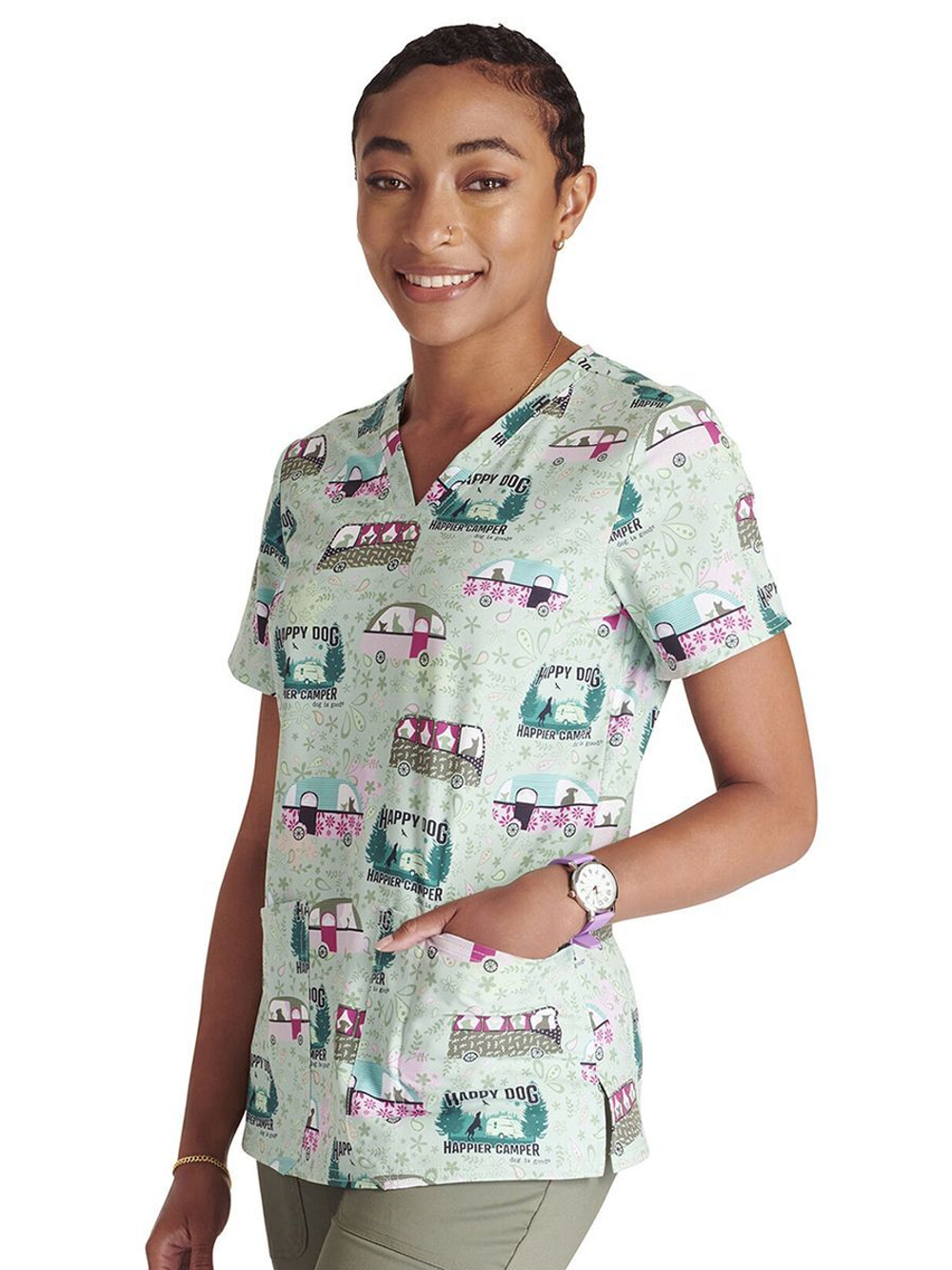 Топ медицинский женский Cherokee Tooniforms TF738, зеленый, XL