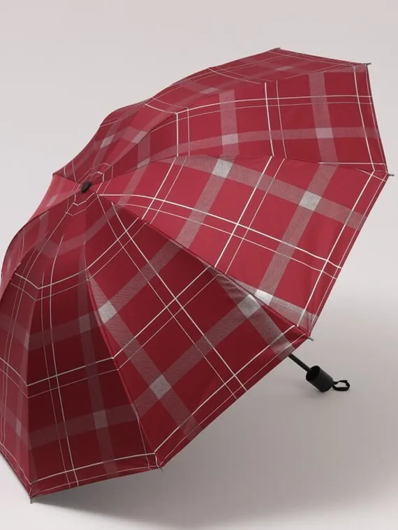 Зонт механический «Клетка», 4 сложения, 10 спиц, R = 53 см, цвет МИКС