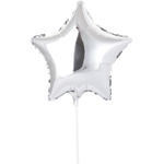 Шар фольгированный Звезда 23 см (Серебряный)