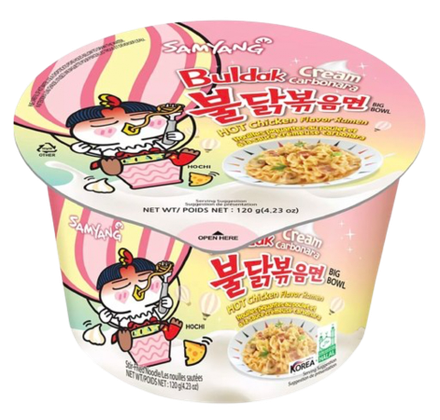 Лапша Hot Chicken Ramen Creamy Carbonara со вкусом острой курицы в соусе крем-карбонара