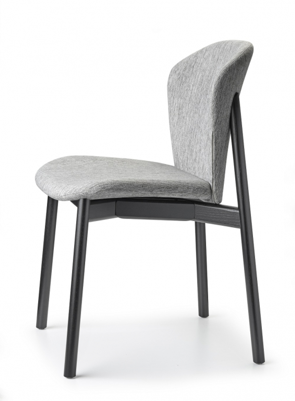 Стул деревянный с обивкой Scab Design Natural Finn, черный ясень, светло-серый