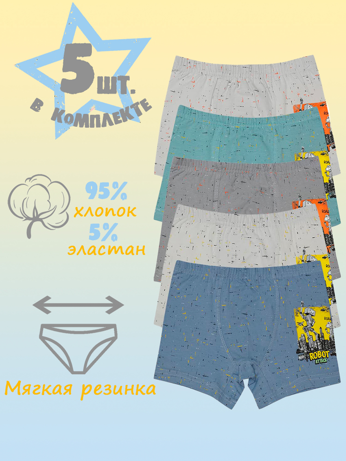 Боксеры для мальчика (5 штук в упаковке)