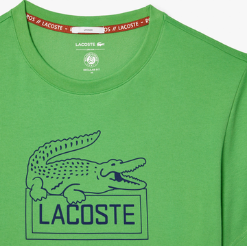 Мужская теннисная футболка Lacoste Ultra-Dry Sport Roland Garros Edition Tennis T-Shirt - зеленый