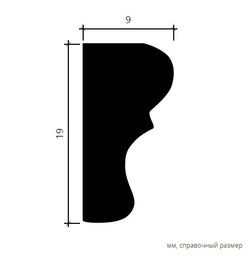 Молдинг пенополиуретан, 2000x9x19 мм