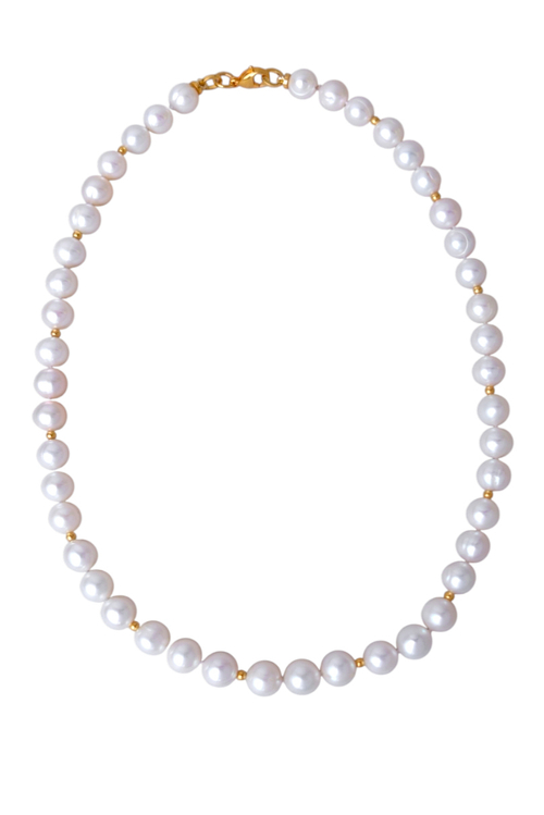 Романтичные бусы из белого жемчуга, фурнитура с премиальным золочением