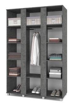 Шкаф трехстворчатый "Пандора" П31 (камень темный/ирландский дуб)