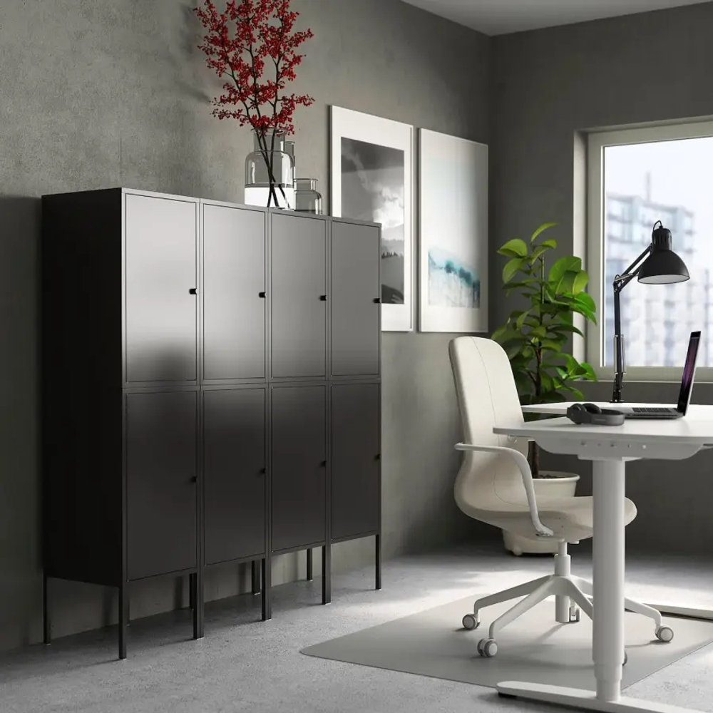 Книжный шкаф - LIXHULT IKEA/ ЛИКСГУЛЬТ ИКЕА,  142х140 см, черный