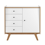 Тумба «Винтаж» 1 дверь 4 ящика белый лак/браун