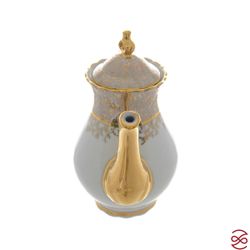 Кофейный сервиз мокко Queen's Лист Бежевый 6 персон 15 предметов