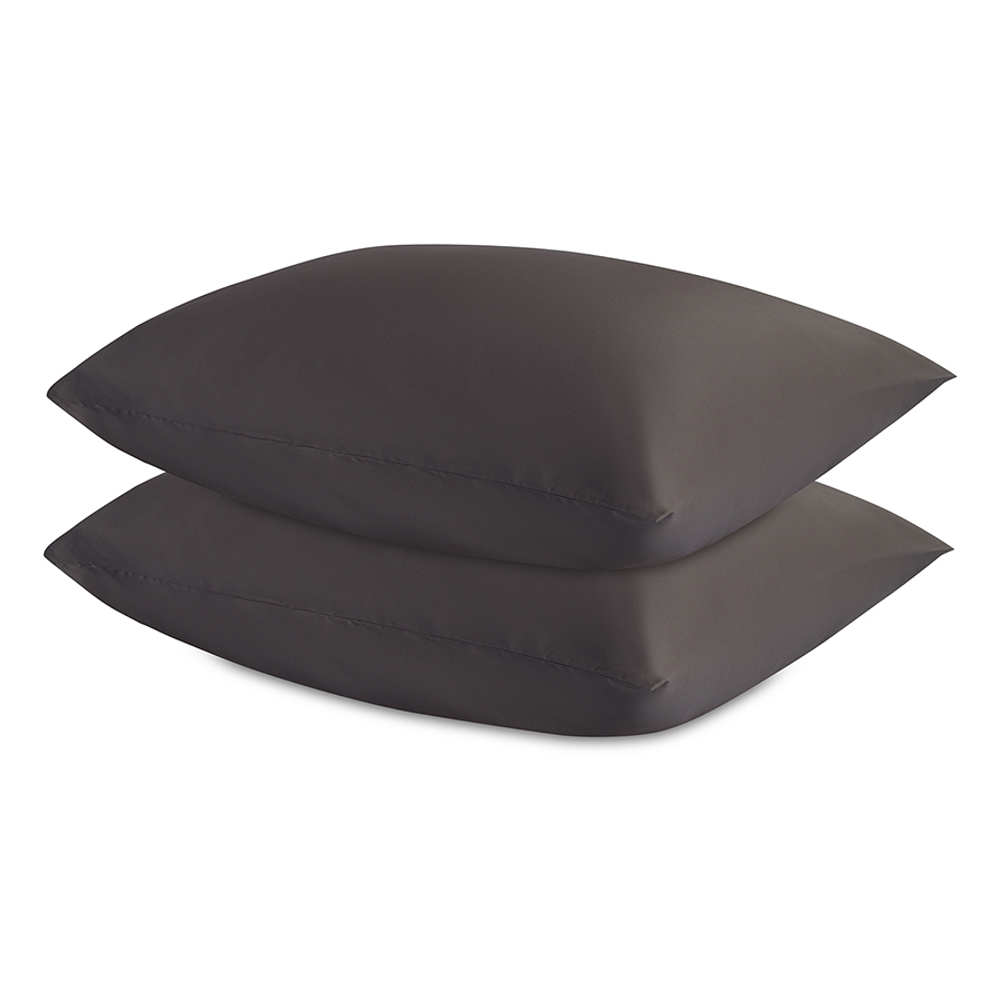 Набор наволочек из премиального сатина темно-серого цвета из коллекции essential, 50х70 см