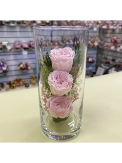 натуральные цветы в стекле, вакуум