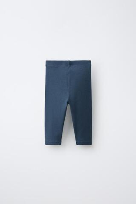 ZARA ЛЕГИНСЫ В РУБЧИК С НАШИВКОЙ, ОКЕАНСКИЙ СИНИЙ