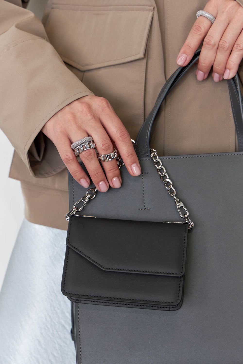 ШОППЕР КВАДРАТНЫЙ ГРАФИТ