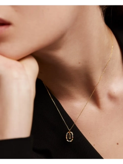 Колье Буква U серебро 925 пробы покрытое золотом