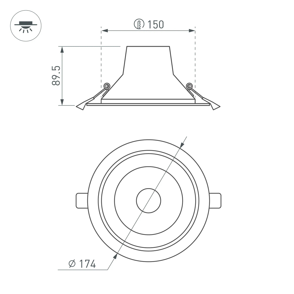 Светильник LTD-LEGEND-R175-20W Warm3000 (WH, 50 deg) (Arlight, IP20 Металл, 3 года) 025143(1)