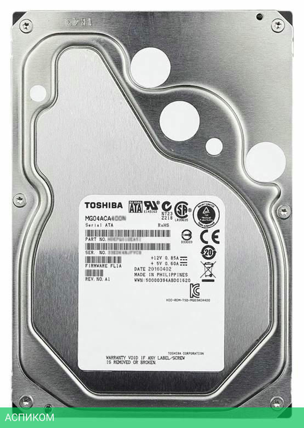 Жесткий диск Toshiba Enterprise 4TB (MG04ACA400N)