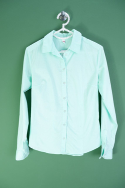 Рубашка Zolla хлопковая в мятном оттенке 42 размер