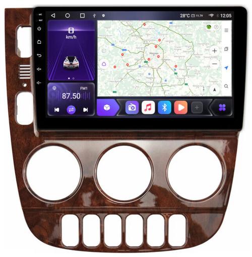 Магнитола для Mercedes-Benz ML (W163) 2001-2005 (климат, орех) - Kuberg SF-9119 Android 12, Быстрая, CarPlay, 4G SIM-слот