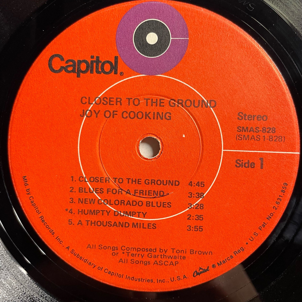 Винтажная виниловая пластинка LP Joy Of Cooking Closer To The Ground (США 1971)