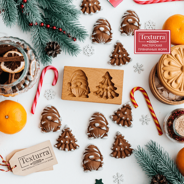 Пряничная форма Гном и ёлка