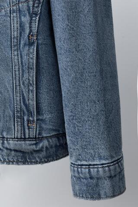 ZARA ДЖИНСОВАЯ КУРТКА С ИСКУССТВЕННОЙ ОВЧИНОЙ, ЛИНЯЛЫЙ СИНИЙ