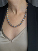 Колье из агата в оттенке какао, фурнитура золото