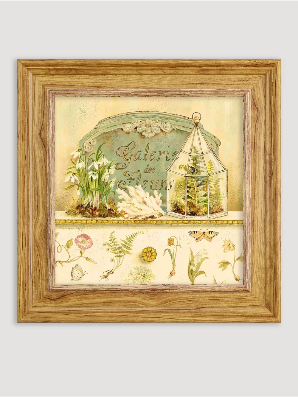 Картина настенная интерьерная в раме "под дерево" 26*26 см