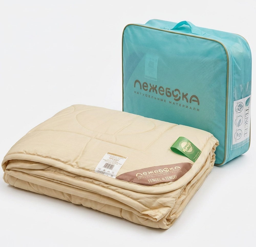 Одеяло ЛЕЖЕБОКА TENCEL - TENCEL 140х205, эвкалипт без синтетики, летнее, 9921-140-1