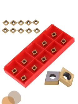 10шт Твердосплавных наконечников с ЧПУ, режущие пластины для токарного станка, токарный инструмент с коробкой