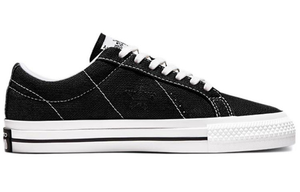 Stussy x Converse One Star Anti-Slip Wear Low Panel Shoes in Black and White