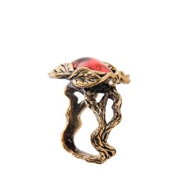 AM-2499 Кольцо «Сирень» (латунь, янтарь)