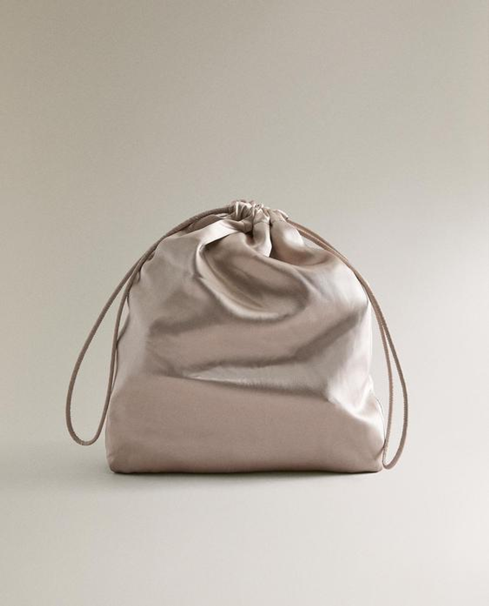 ZARA HOME БОЛЬШАЯ ШЕЛКОВАЯ КОСМЕТИЧКА, ЭКРЮ