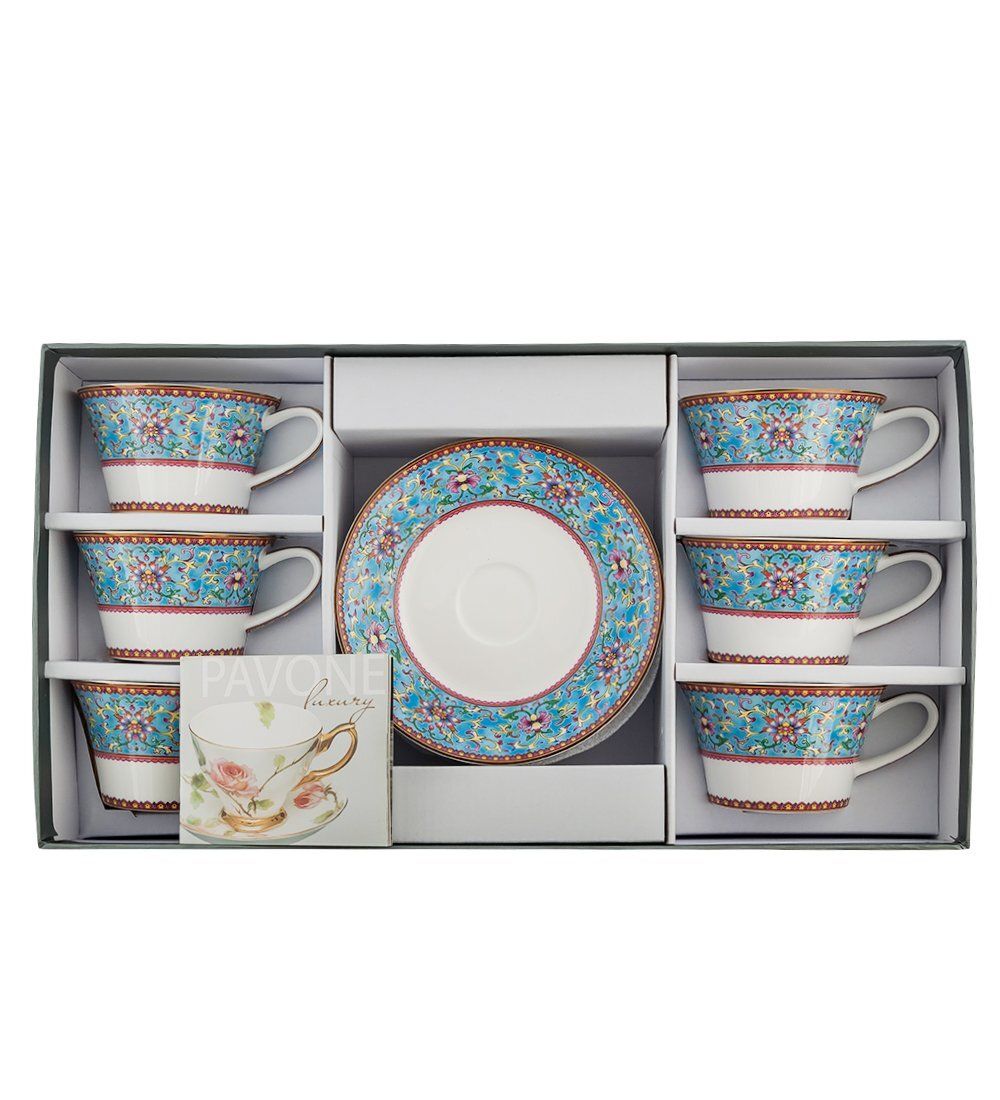 Pavone JK-171 Чайный набор на 6 перс. «Арабески» (Arabesca Blue  )