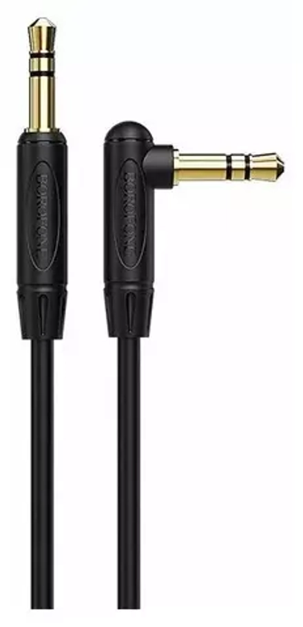 Аудио кабель угловой AUX BOROFONE BL4 3.5мм jack на 3.5мм jack 2 метра чёрный