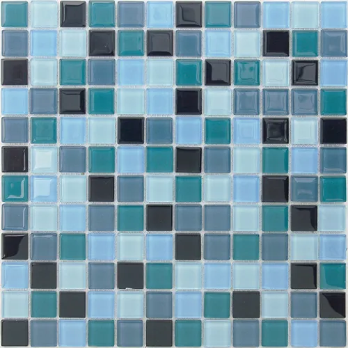 Мозаика стеклянная Delphinium 23x23x4 Acquarelle синий аквамарин черный голубой