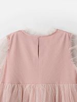 Платье с длинным рукавом и юбкой из фатина "Пудра"