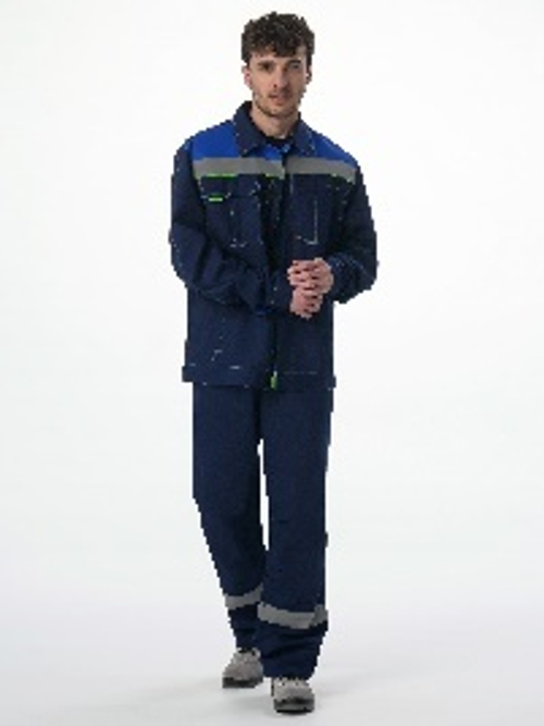 Костюм Фаворит-1 СОП (тк.Смесовая,210) брюки, т.синий/васильковый