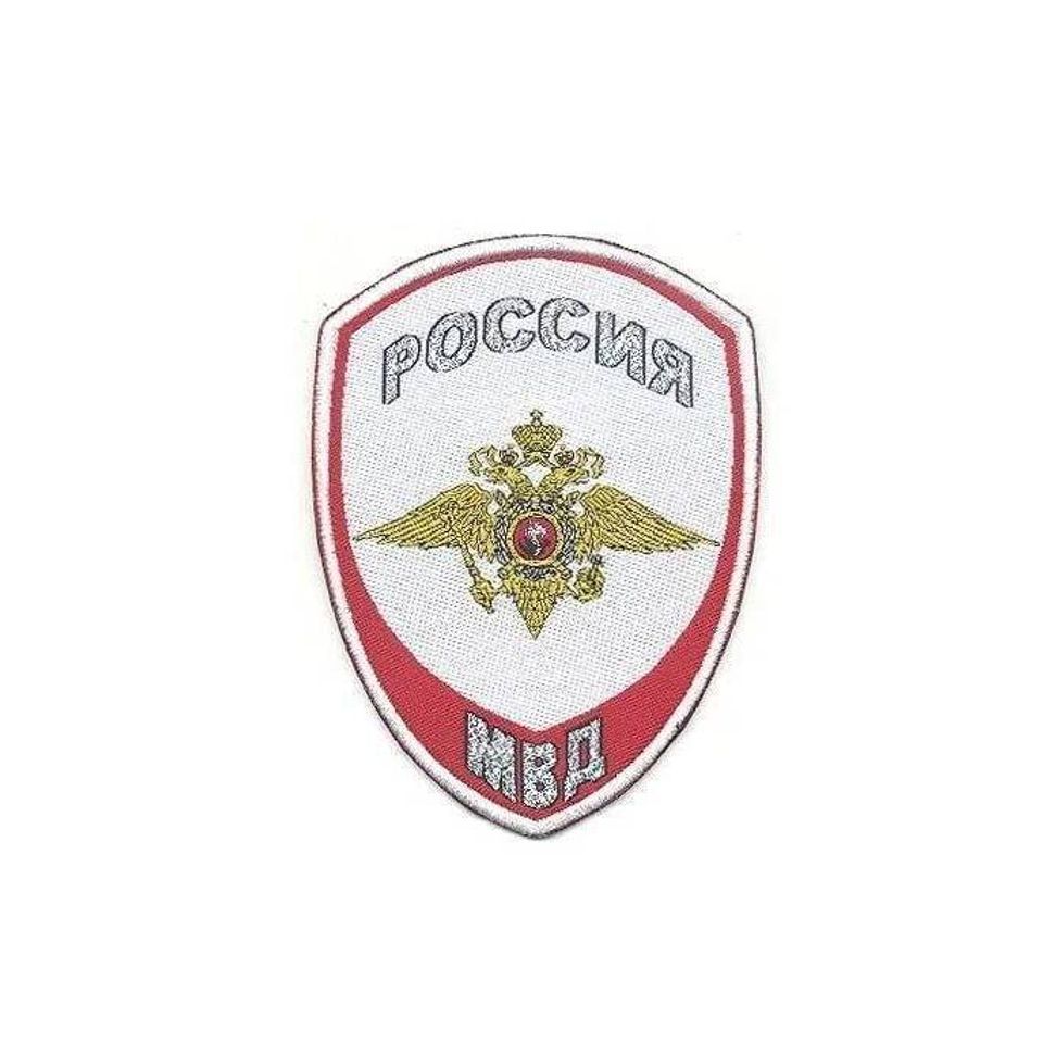 Шеврон Полиция Внутренней службы жаккардовый (белый)