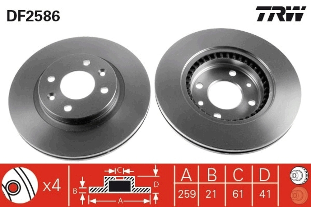 TRW - DF2586-TRW - Brake Disc