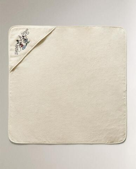 ZARA HOME ДЕТСКОЕ ПОЛОТЕНЦЕ С КАПЮШОНОМ МИККИ И МИННИ ©DISNEY, ЖЕЛТЫЙ
