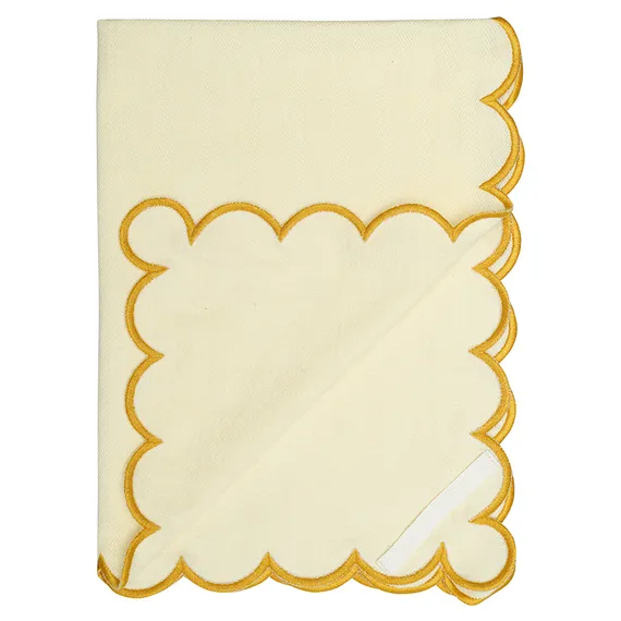 Набор кухонных полотенец с контрастным кантом горчичного цвета из коллекции trendy ruffles, 50х70 см