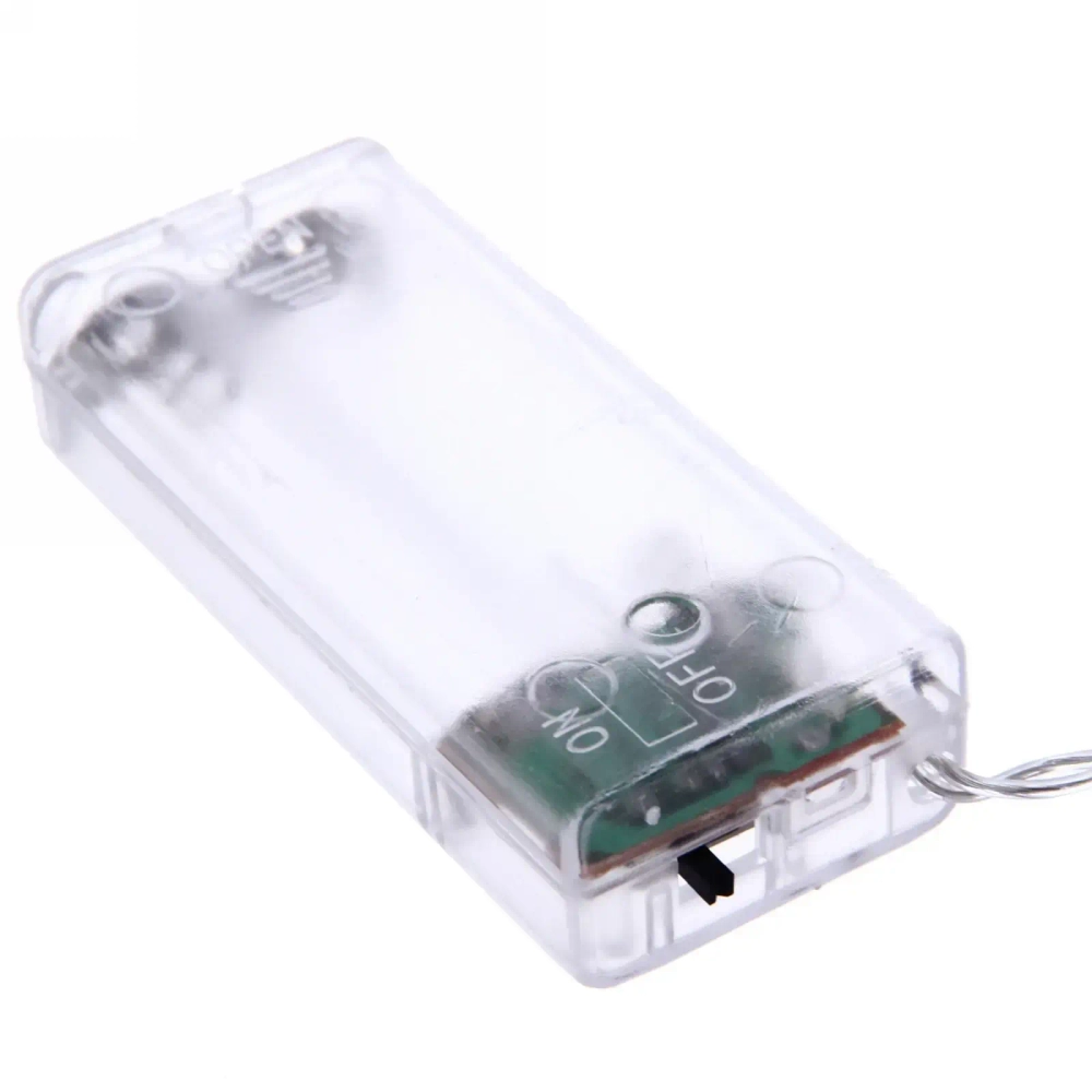 Гирлянда для дома на батарейках 2,2м 20 ламп LED от 2*АА, прозрач.провод, IP-20, Синий