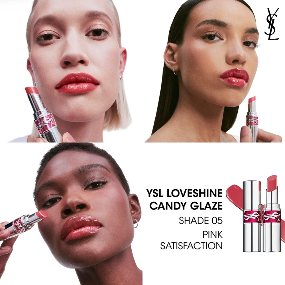 Yves Saint Laurent Loveshine Candy Glaze - Увлажняющий блеск для губ для женщин 5 Pink Satisfaction, 3 g