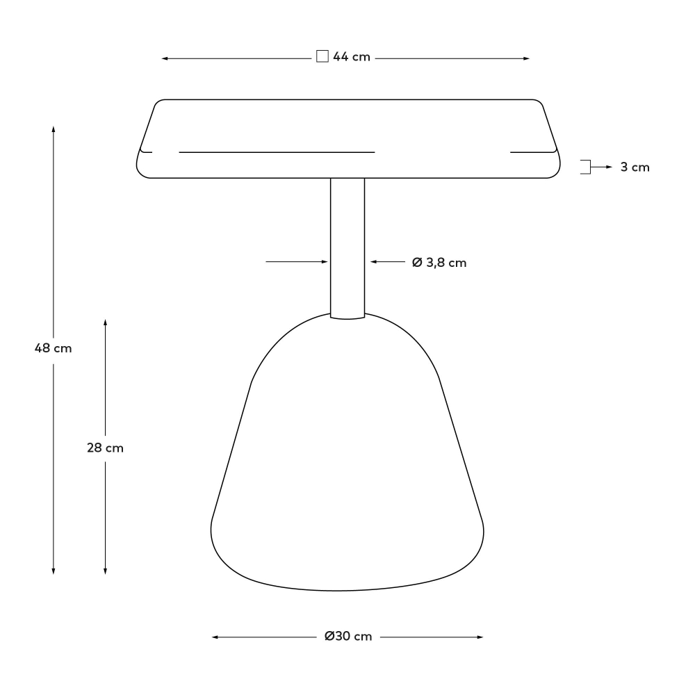Журнальный столик Saura со столешницей и основанием из белой терраццо