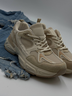 Кроссовки женcкие экокожа арт. 837-5 цвет "песочный"