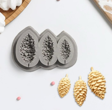 Силиконовый молд «Шишки», 10,5×7 см, цвет МИКС