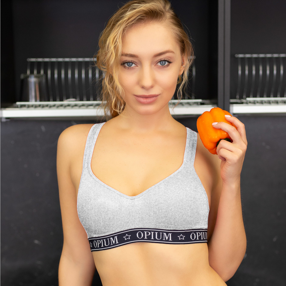 Женский топ-бра серый Opium Star B-19