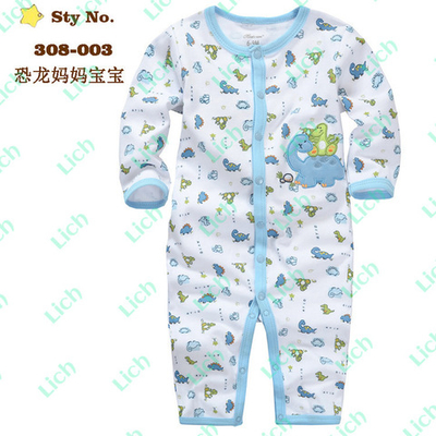 Комбинезон детский на кнопках с принтами животных