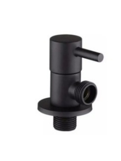 Кран угловой с отражателем 1/2 x 1/2 ЧЕРНЫЙ "TIM" 1/80